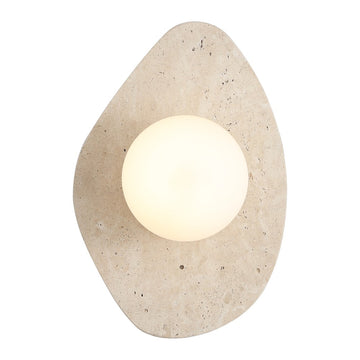 Tivoli 12" Modern Minimalist 1-Light Ovoid Travertine LED Wall Sconce